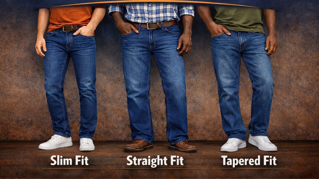 How to Choose the Perfect Jeans Fit (Slim, Straight, Tapered Explained)