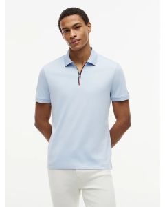 TOMMY HILFIGER LIQUID ZIP REG POLO MW0MW43269 BREEZY BLUE
