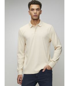 MENS PJC RIBBED LS GOLFER 0070900 LGHTSTONE