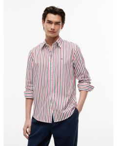 TOMMY HILFIGER FLEX POPLIN SHIRT MW0MW43315 ORANGE STRIPE