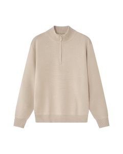 GIORDANO MOCK NECK LS SWEATER 01055614 CREAMWARE KHAKI 04