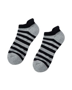 GIORDANO PED STRIPE SOCKS 01156123 HEATHERGREY BLACK 81