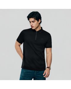 GIORDANO QRTRE LIQUID ZIP POLO 01016284 SIGN BLACK 09