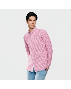 GIORDANO LION LS SHIRT 01046083 RED WHITE 90