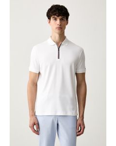 TOMMY HILFIGER LIQUID ZIP REG POLO MW0MW43269 WHITE