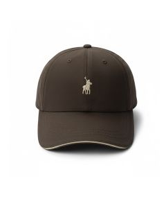 POLO 6 PANEL STRUCTURED PEAK 0073233 DKBROWN