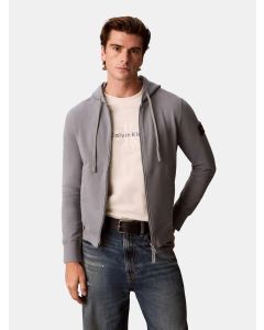 CALVIN KLEIN LS EU 350TERRY BADGE FZ HOODIE LV04RJ202G STEEL GRAY