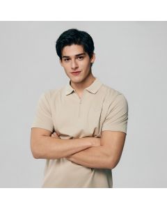 GIORDANO QRTRE LIQUID ZIP POLO 01016284 CREAMWARE 04