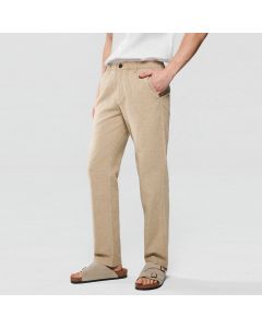 GIORDANO LINEN SLIM TAPER 01116201 CROCKERY KHAKI 07