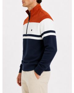 POLO COLOUR BLOCK LS SWEATER 0070778 NAVYRED