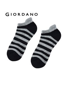 GIORDANO PED STRIPE SOCKS 01156123 BLACK HEATHERGREY 80