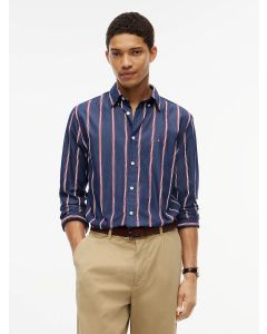 TOMMY HILFIGER POPLIN STP RF SHIRT MW0MW44588 CARBON NAVY