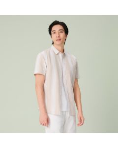GIORDANO LINEN POPLIN SLMSTRIPE 01046412 KHAKI WHITE 80