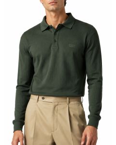 POLO RIBBED LS GOLFER 0070899 OLIVE