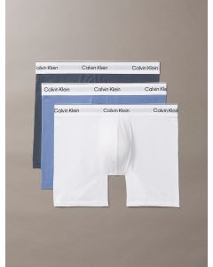 CALVIN KLEIN 3 PACALVIN KLEIN BOXER BRIEF LV00NB4394 WHITE BLUE TURBULANCE