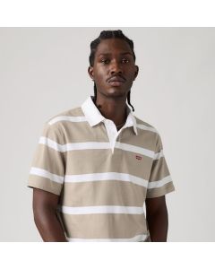 LEVI'S CLASSIC SHORT SLEEVE RUGBY SHIRT A9398-0007 GEOFF STRIPE VINTAGE KHAKI – TAN