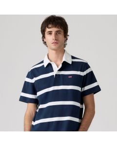 LEVI'S CLASSIC SHORT SLEEVE RUGBY SHIRT A9398-0008 DRESS GEOFF STRIPE DRESS BLUE