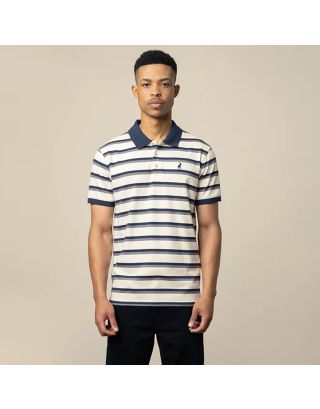 POLO MEN STRIPED SHORT SLEEVE GOLFER 0055657 – WHITE