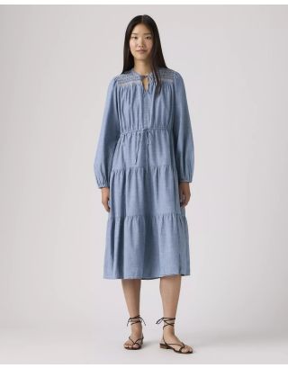 LEVIS SEREN LEVIS MIDI DRESS 005IB-0001 CRYSTAL SEA