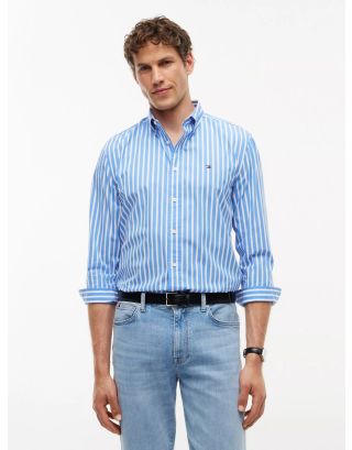 TOMMY HILFIGER FLEXPOPLIN SHIRT MW0MW43315 BLUE SPELL