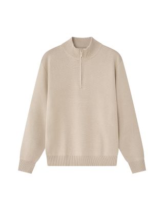 GIORDANO MOCK NECK LS SWEATER 01055614 CREAMWARE KHAKI 04