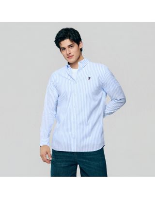GIORDANO LION LS SHIRT 01046083 LTBLUEWHITE 35