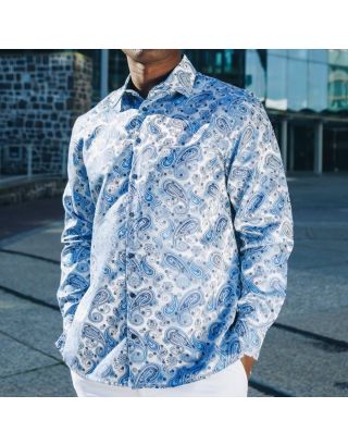 PD DOTTED PAISLEY P25LT28LSHM ROYAL