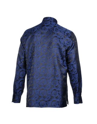 PRESIDENTIAL PAISLEY FLOWER MANDARIN P25LT42LSHM ROYAL BLUE L