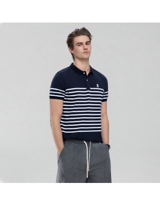 GIORDANO STRIPE POLO 01016230 SIGN NAVY SIGN WHITE 81
