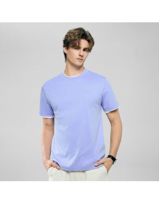 Giordano Liquid Touch Crewneck Tee 01026802 in Skysail Blue with a classic crewneck design.