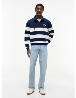TOMMY HILFIGER BLOCALVIN KLEIN STRIPE SWEAT SHIRT MW0MW43190 WHITE NAVY MULTI