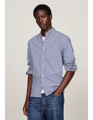 TOMMY HILFIGER GINGHAM SHIRT MW0MW36395 ROYAL BLUE CHECK