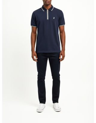 POLO PLAIN ? ZIP DM SS GOLFER 0070576 NAVY