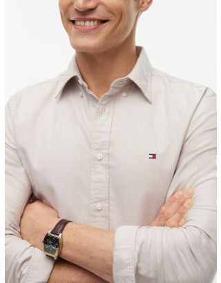 TOMMY HILFIGER SOLID HERI.OXF SHIRT MW0MW35774 SAFARI CANVAS