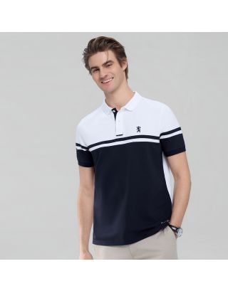 GIORDANO STRIPE POLO 01016191 SIGNATURE WHITE NAVY 80