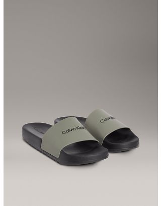 CK POOLSLIDES HM0HM01063 SMKYOLIVE BLCK