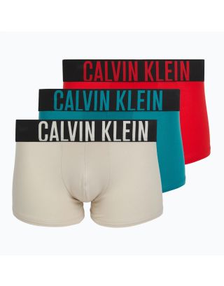 CALVIN KLEIN 3 PACK TRUNKS 000NB3608A OAT RED TURQUOISE