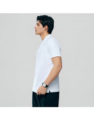 GIORDANO QRTRE LIQUID ZIP POLO 01016284 SIGN WHITE
