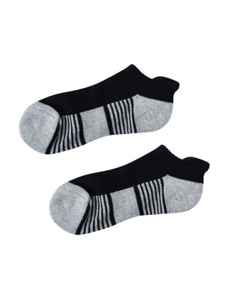 GIORDANO PED STRIPE SOCKS 01156124 BLACKHEATHERGREY 80