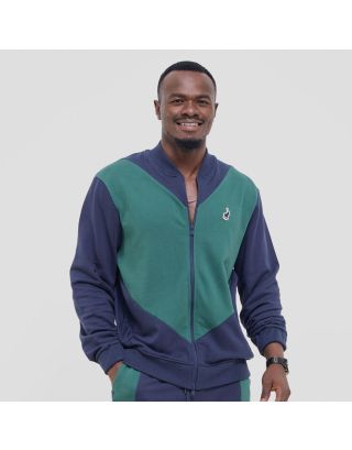 PL MEN SPORT LONG SLEEVE ZIP THRU SWEAT TOP 0055981 – NAVY GREEN