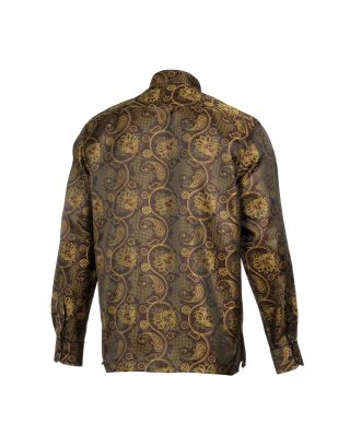 PRESIDENTIAL PAISLEY FLOWER MANDARIN P25LT35LSHM BROWN XXL