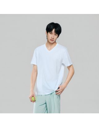 GIORDANO VNECK TEE 01026251 SIGNATURE WHITE 01