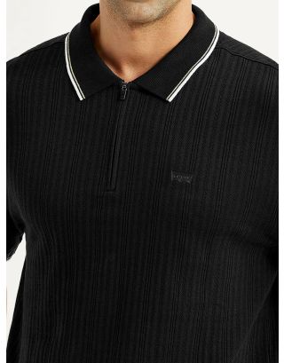 LEVIS ZIP PLKT POLO TEXTURED 004OK-0001 BLACK