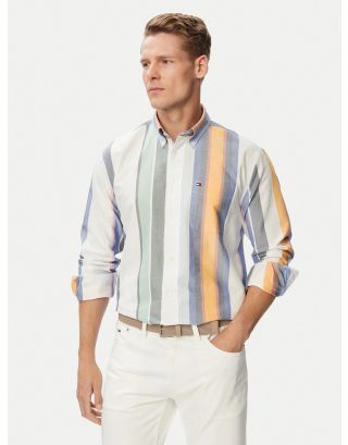 TOMMY HILFIGER HERI OXF SHIRT MW0MW43354 WHITE STRIPE