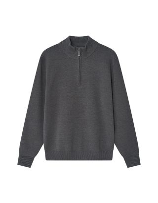 GIORDANO MOCK NECK LS SWEATER 01055614 DARK HEATHER GREY 11