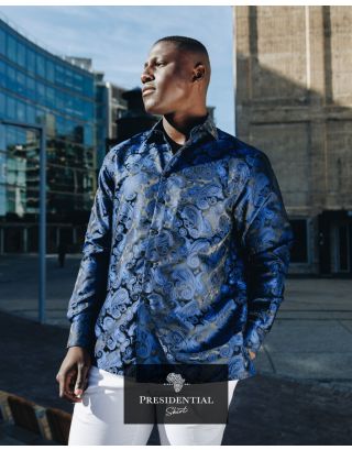 PD DOTTED PAISLEY P25LT25LSHM NAVY