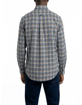 POLO SMALL CHECK LS SHIRT 0070666 BLUE