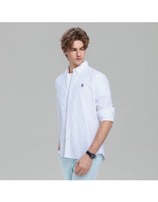 GIORDANO LION LS SHIRT 01046083 SIGNATURE WHITE 01