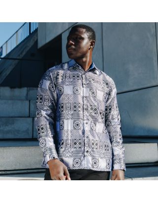 PRESIDENTIAL AFRICAN CHESS SHIRT P26LT28LSHM BLACK