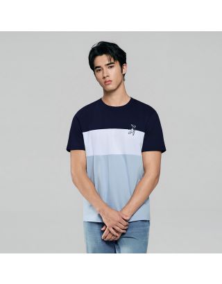 GIORDANO JERSEY CREWNECK 01026204 SIGNATURE NAVY SIGNATURE WHITE SUBDUE BLUE 80